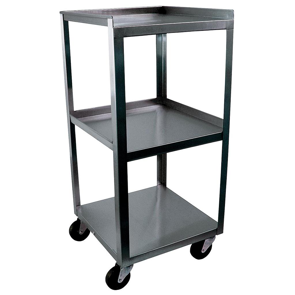 Stainless steel cart, three (3) shelves with handle