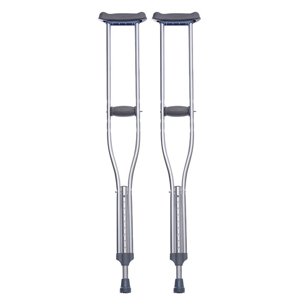 [101-643] Crutch with aluminum push button (Medium (44&quot;- 52&quot;) | Height (5' 2&quot; - 5' 10&quot;))