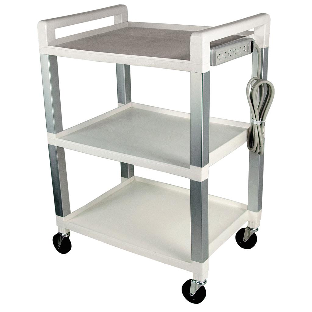 Basic utility cart three (3) shelves without power outlet