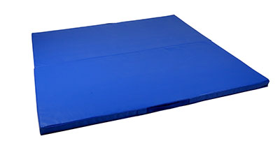 Center-fold exercise mats with handles