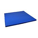 Center-fold exercise mats with handles