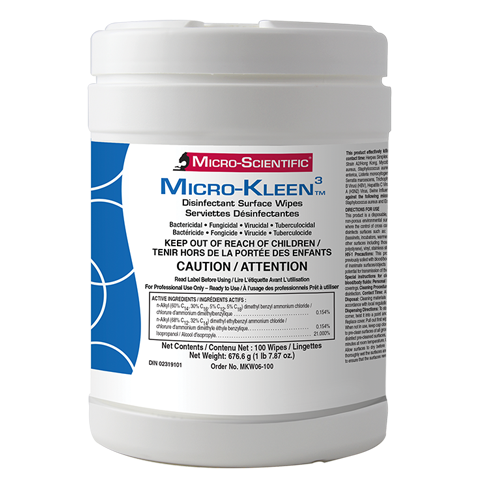 Lingettes désinfectantes Micro-Kleen 3
