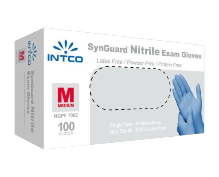 [119-198-S] Gants d'examen Intco non-poudrés en Nitrile (Petit)