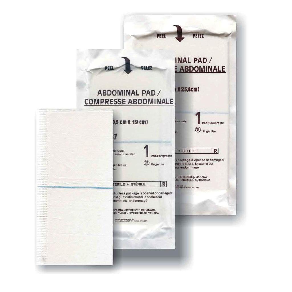 Abdominal pads (dressings) - 20 cm (8&quot;) x 25 cm (10&quot;)