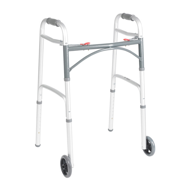 Institutional folding walker with wheels and glides - Adult