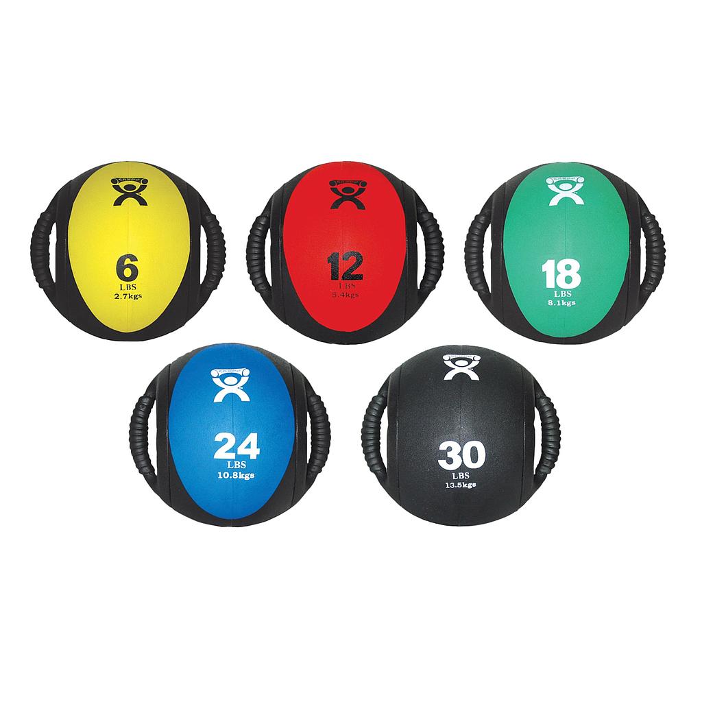 Set of five (5) dual handle medicine balls