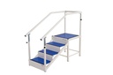 Training staircase with lacquered steel handrails - 3 steps