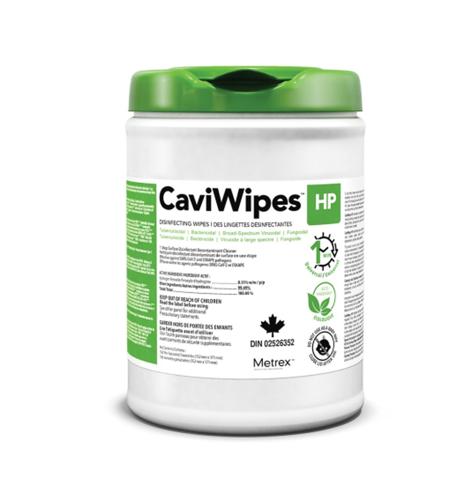 Lingettes désinfectantes de peroxyde d'hydrogène sans alcool - CaviWipes HP