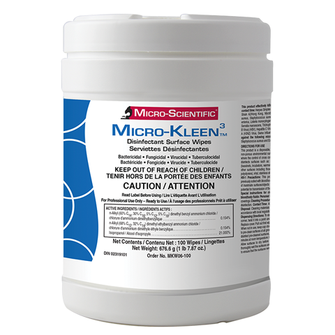 Micro-Kleen 3 disinfecting wipes