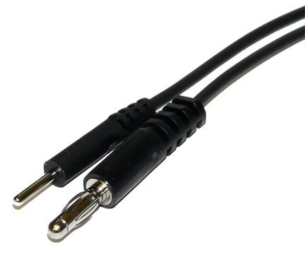 Single banana to single pin connector cable